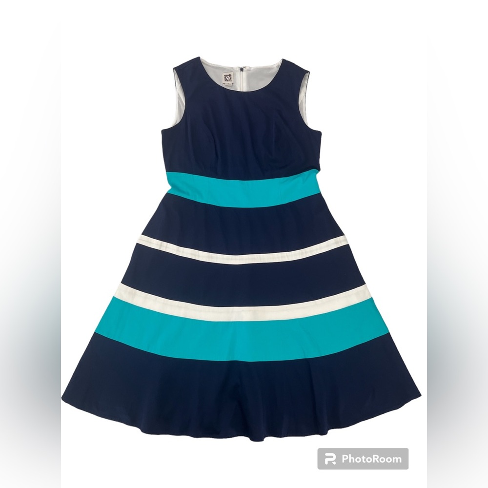 Anna Klein Nautical Summer Dress Size 10